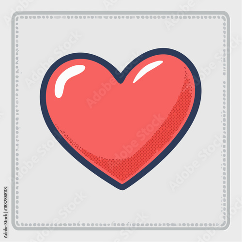 Retro Inspired Sketch Style Heart Graphic for Valentine's Day. A charming hand-drawn love symbol perfect for romantic designs and holiday greetings