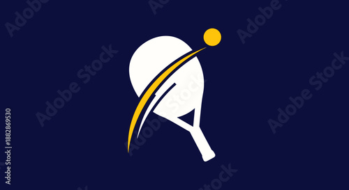 Table Tennis Paddle and Ball Iconic Symbol Sport.