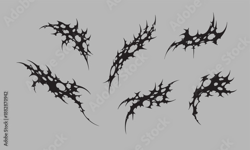 Neo Tribal Skeletal Web Sigilism: Asymmetrical Cyber Gothic Vector, Sharp Acid Venom Lines, Abstract Bone Spider Aesthetic for Dark Metal Streetwear and Cyberpunk Techwear Graphic Design.