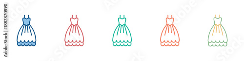 Bride Dress Icon Set Multiple Style Collection 