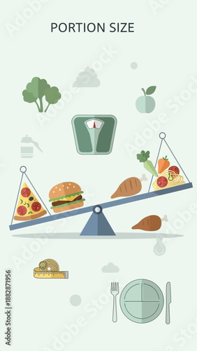 Healthy Eating Portrayal: A Conceptual Depiction of Food Portion Sizes and Balance