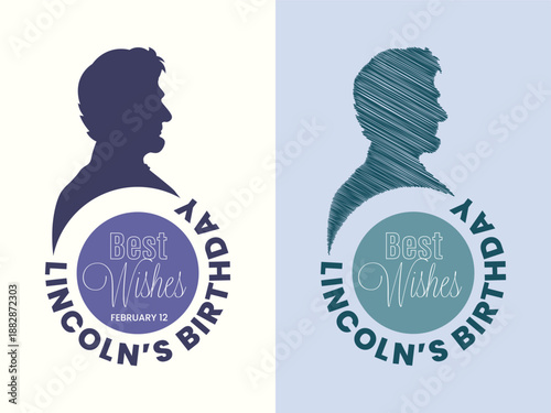 President Abraham Lincoln vector happy birthday post design. February 12 – Lincoln’s Happy Birthday