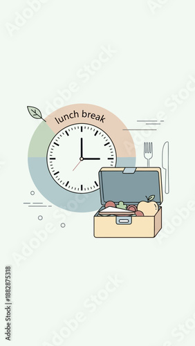 Healthy Lunchtime: Time's Embrace and Nourishment, A Fusion of Wellness and Efficiency