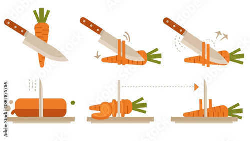 Illustrated Carrot Cutting Guide: Step-by-Step Instructions for Culinary Precision
