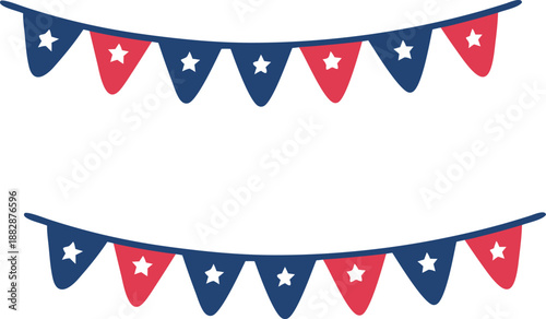 Patriotic pennant banner with stars and stripes Vector