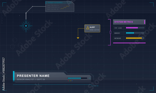 Presenter shares system metrics and alerts live on screen during a tech presentation at a digital event. Focus on data analysis and performance monitoring.