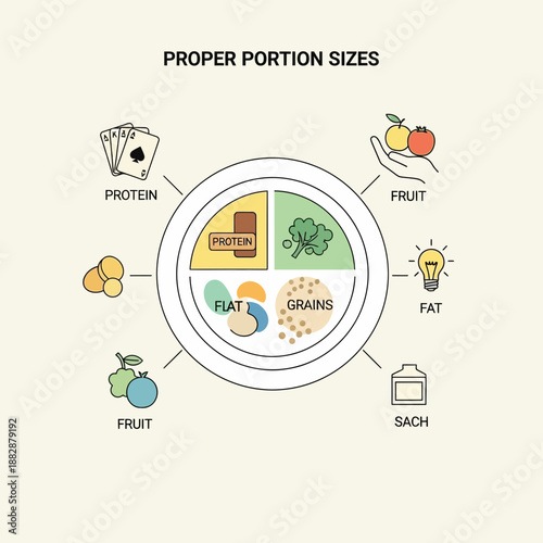 Illustrated Guide to Proper Portion Sizes for a Balanced Diet and Healthy Lifestyle