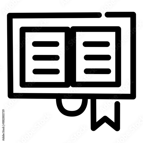 Ramadhan illustration displayed on a digital screen with a bookmark, showcasing a digital book or e-reader interface