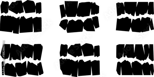 Torn Paper Banner Vector Set – Grunge Ripped Edge Strips for Scrapbook, Poster, and Layout Design