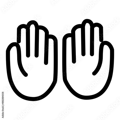 Hands raised in prayer during Ramadhan, simple illustration of devotion and spiritual gesture