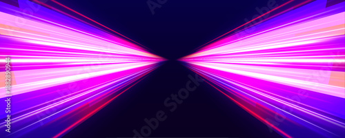 Neon energy lines glide across a dark canvas. Smooth luminous curves convey speed, depth, and digital style. A clean abstract background for tech projects vector