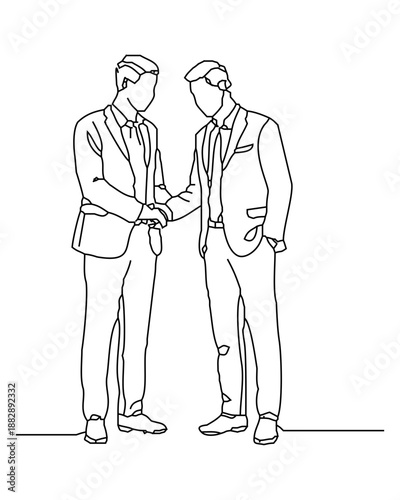 continous line art businessman