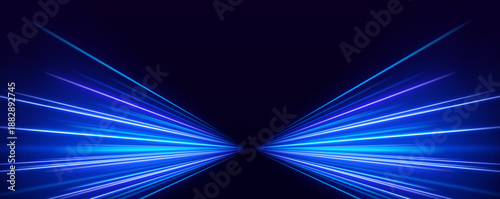 Electric neon paths twist through a shadowy background. Bright motion effects convey speed, power, and innovation. A modern abstract visual for tech projects vector