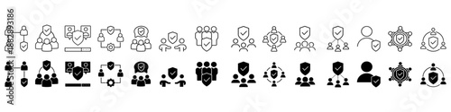 Secure transaction vector icon set. Security team Illustration sign collection. Secure connection symbol. Security logo.