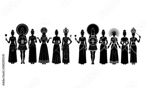 Silhouettes of black historical figures