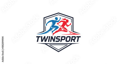 Twin Sport Logo with Running Figures.