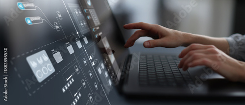 Foto Digital Workflow Management Interface with Automated Data Processing and File Systems