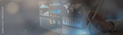 Interactive Data Analytics and Performance Metrics Visualization on a Modern Digital Tablet. © WrightStudio