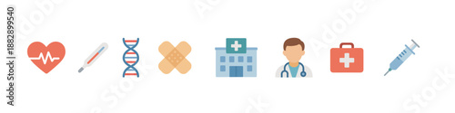Healthcare icons: medical flat design for digital and print media