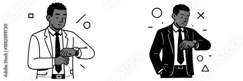 Businessman checking time in formal attire during a workday