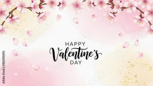 Beautiful Cherry Blossoms and Petals for Valentines Day Celebration.