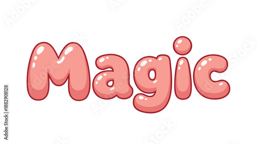 Magic Word Vector Illustration in a Playful and Whimsical Style, Perfect for Children's Themes and Enchanting Designs