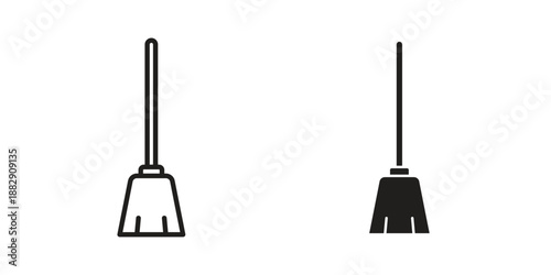 Broom icon suitable for mobile application.