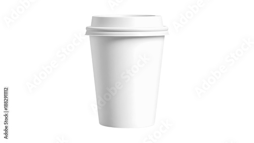 Wallpaper Mural White disposable paper coffee cup with lid. To go beverage mockup for cafe. Isolated on transparent background, png Torontodigital.ca