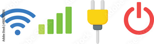 Modern technology icons for business and communication