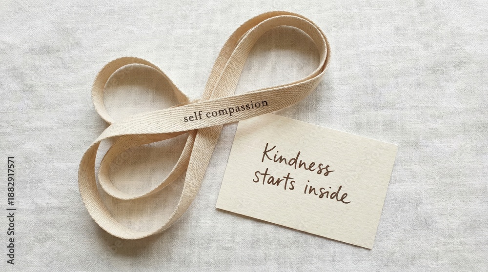 custom made wallpaper toronto digitalRibbon with self compassion quote and kindness message