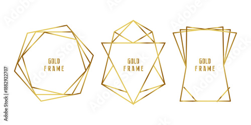 Modern Luxury Golden Frames for Branding and Invitations