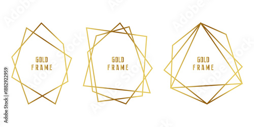 Modern Luxury Golden Frames for Branding and Invitations