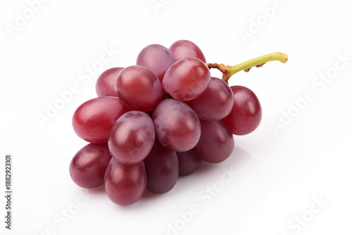 Single Grape Isolated on Pure White Background with Smooth Glossy Skin