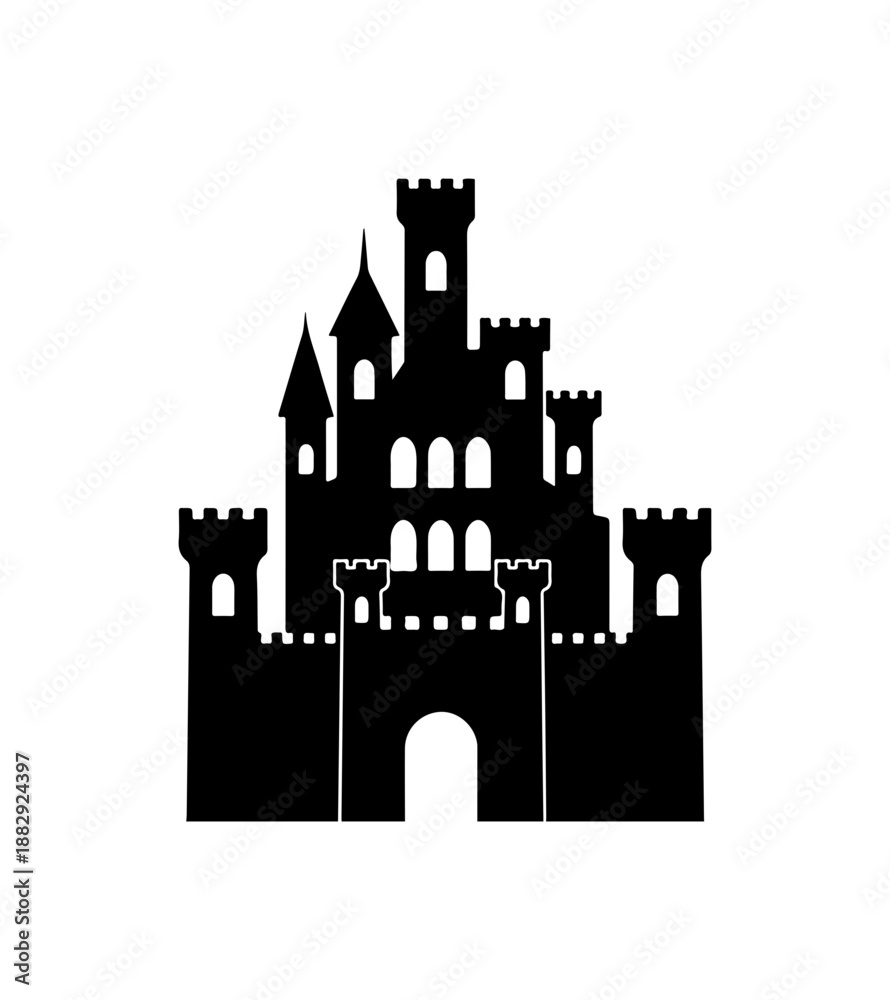Obraz premium Castle Silhouette Vector Illustration