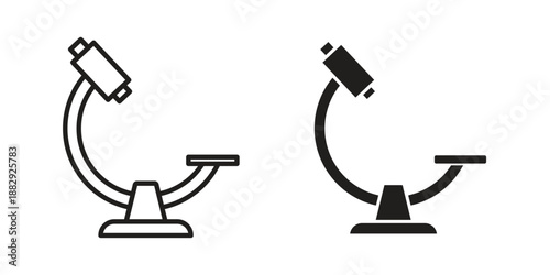 Microscope icon suitable for mobile application.