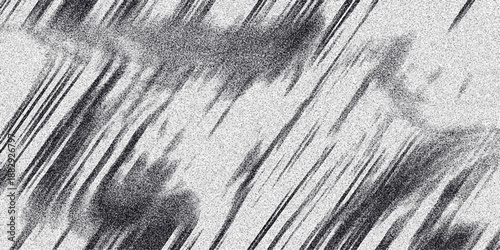 Abstract monochrome textured background with diagonal lines and grainy noise effect creating a dynamic and artistic visual pattern