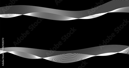 Abstract background with Audio Sound Track Signal waves Black and white Design