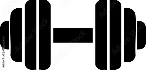 Simple black dumbbell icon on a white background.