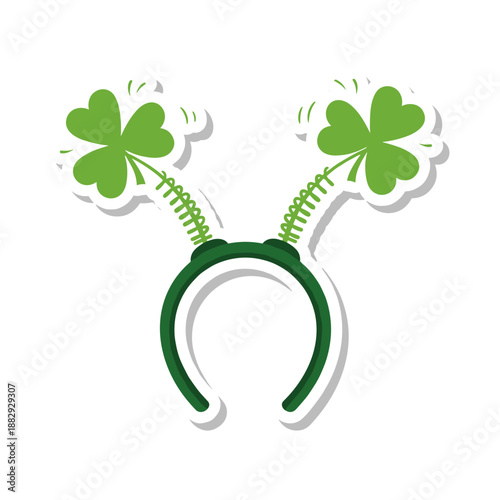 St Patricks Day Headband with Green Shamrocks.