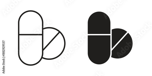 Pill icon suitable for mobile application.