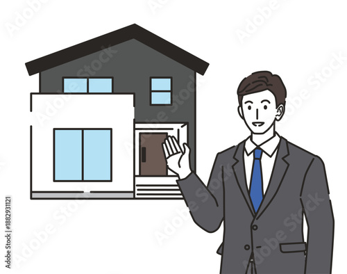 住宅説明をする営業スタッフ