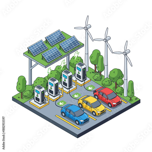 Electric Vehicle Charging Station with Renewable Energy.