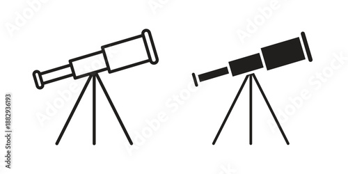 Telescope icon suitable for mobile application.