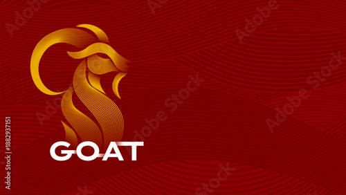 Chinese New Year , Lunar new year, 2027 banner design featuring a stylized goat illustration and elegant decorative elements. Modern festive background suitable for holiday celebrations