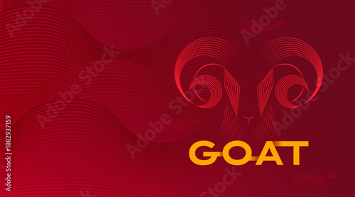 Chinese New Year , Lunar new year, 2027 banner design featuring a stylized goat illustration and elegant decorative elements. Modern festive background suitable for holiday celebrations