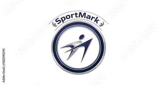 SportMark Logo with Athlete Silhouette Design.