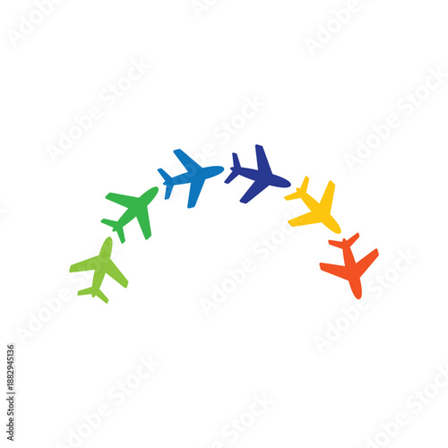 holiday logo design with plane travel