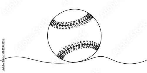 Baseball vector illustration. line art, one continuous line, simple, hand drawn and sketch style. for icons, symbols, signs or logos. PNG, bassball continuous one line drawing, Illustration