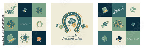 St. Patrick's Day card set.