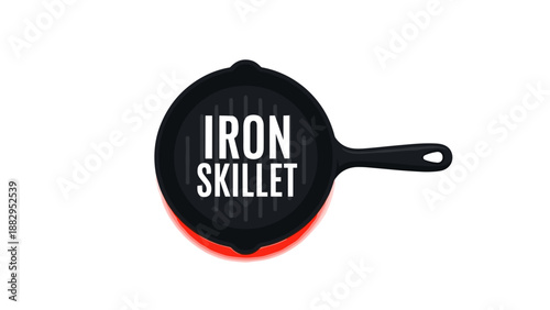 Black Iron Skillet on Fire.